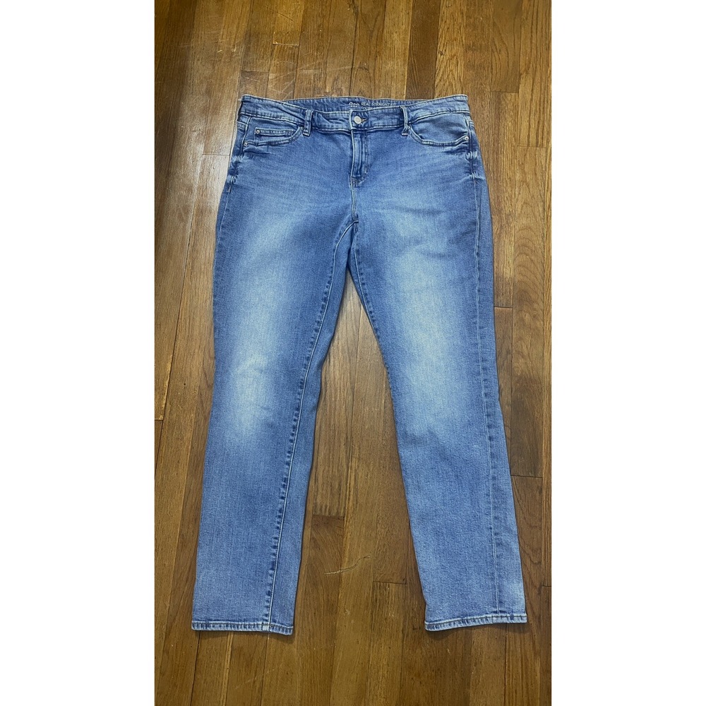 Gap Jeans Straight Fit Womens Size 14 Everyday Comfort Nice Fade 90's Stretch